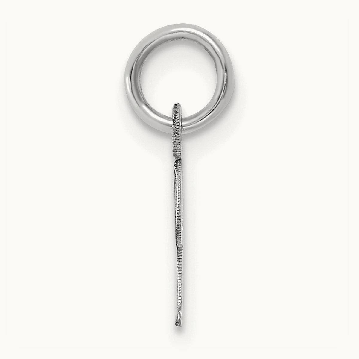 Small Script Letter I Initial Charm, 14K White Gold