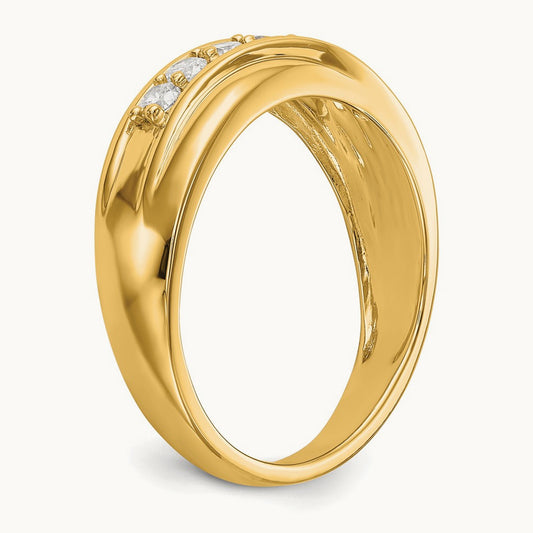 Diamond Men's Band, 0.50 ct tw, 14K Gold — 14K Yellow Gold