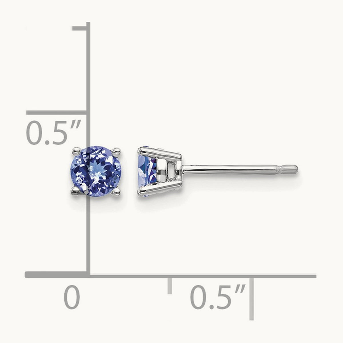 Tanzanite Post Earrings, 14K White Gold