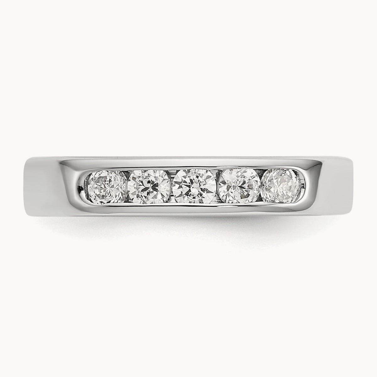 5- Stone Closed Channel Band Mounting, 2.8mm, 14K White Gold
