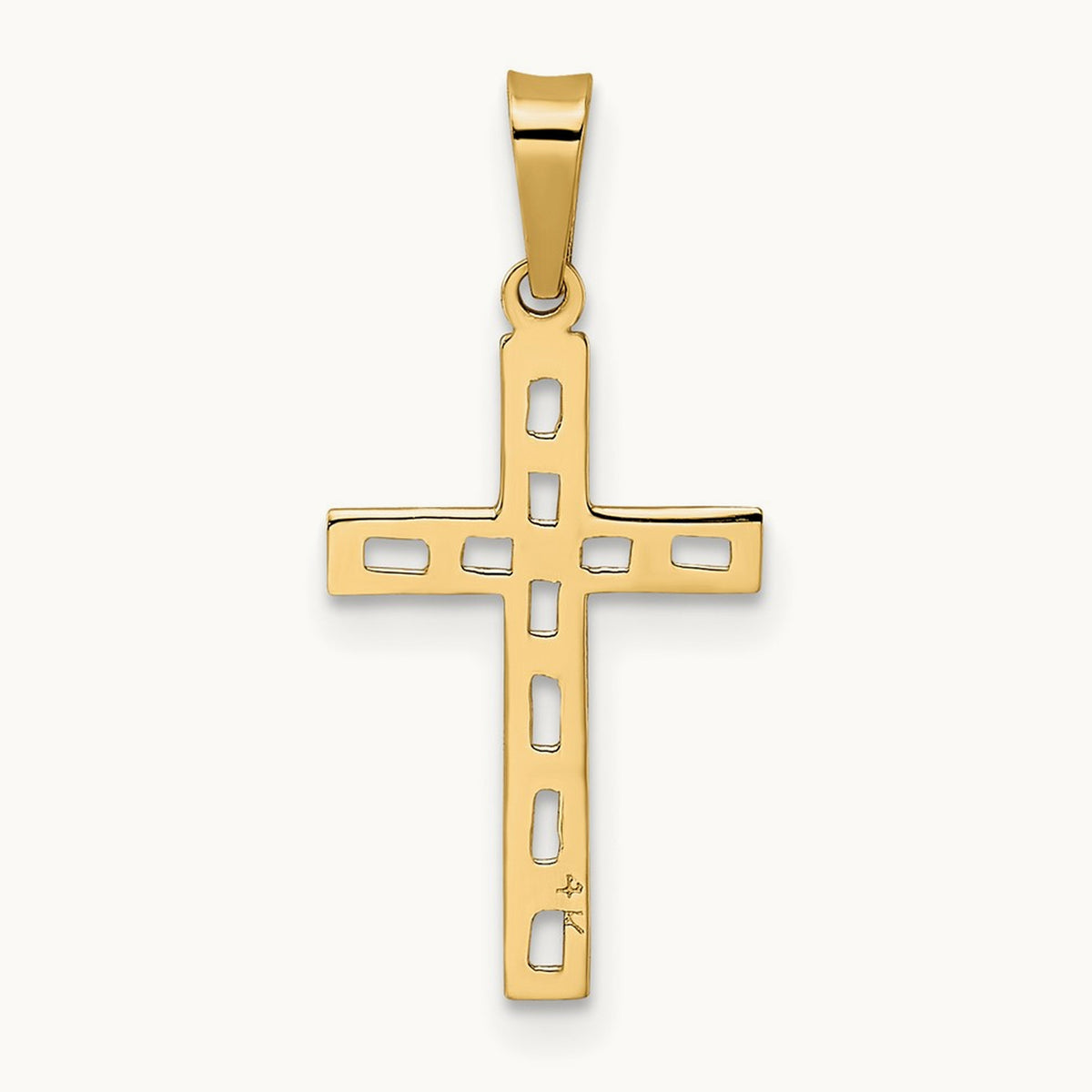 Polished Solid Cross Pendant — 23.71mm