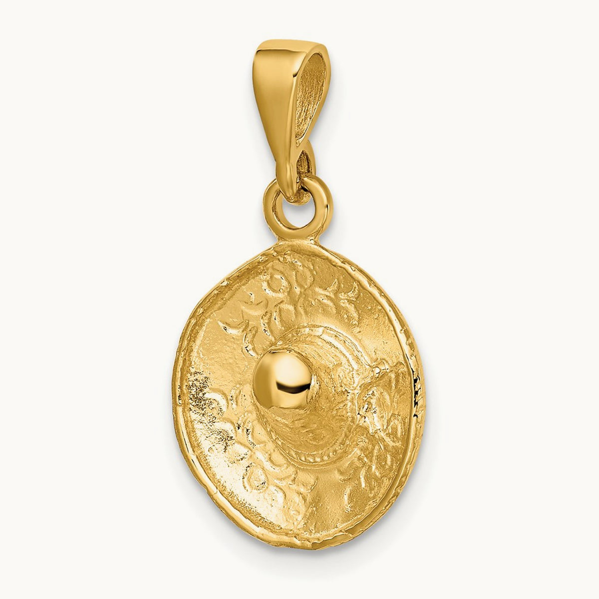 3D Sombrero Pendant, 14K