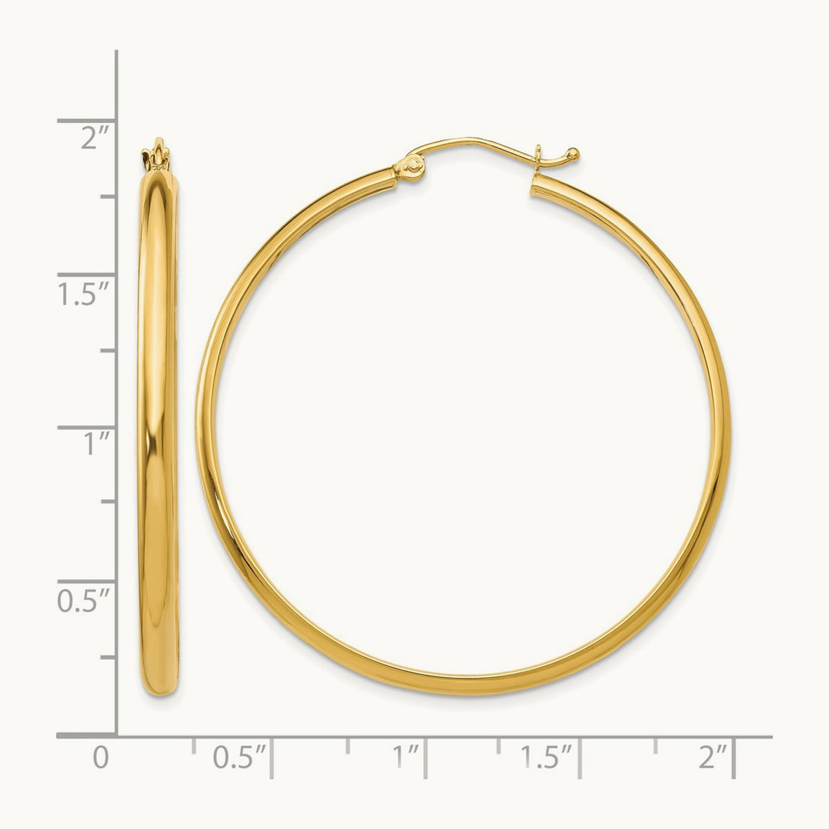 Polished Hoop Earring, 14K