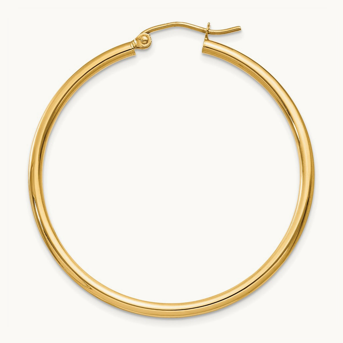 Single 14k Polished 2x40mm Lightweight Tube Hoop Earring