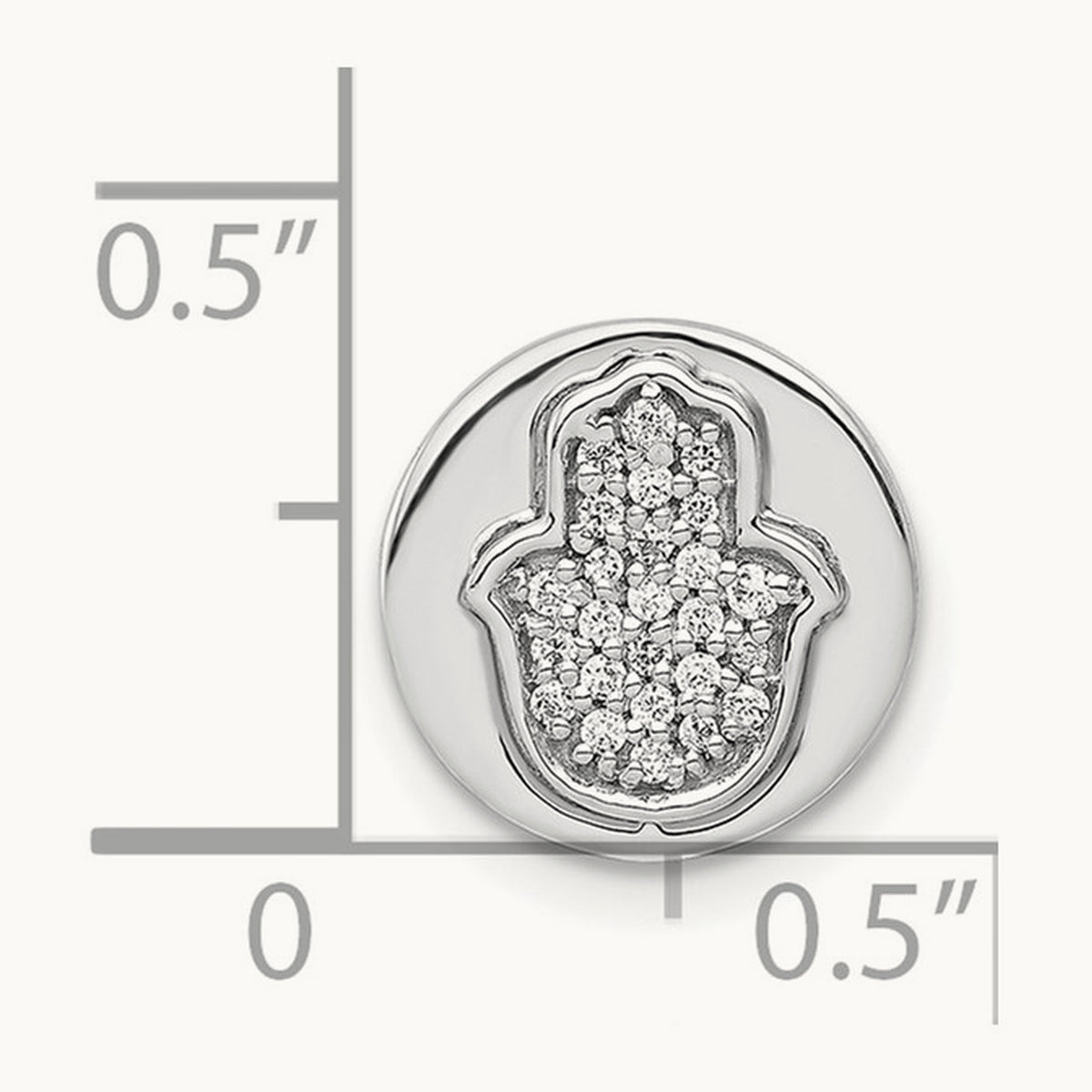 1/10ct. Diamond Hamsa Chain Slide, 14K White Gold