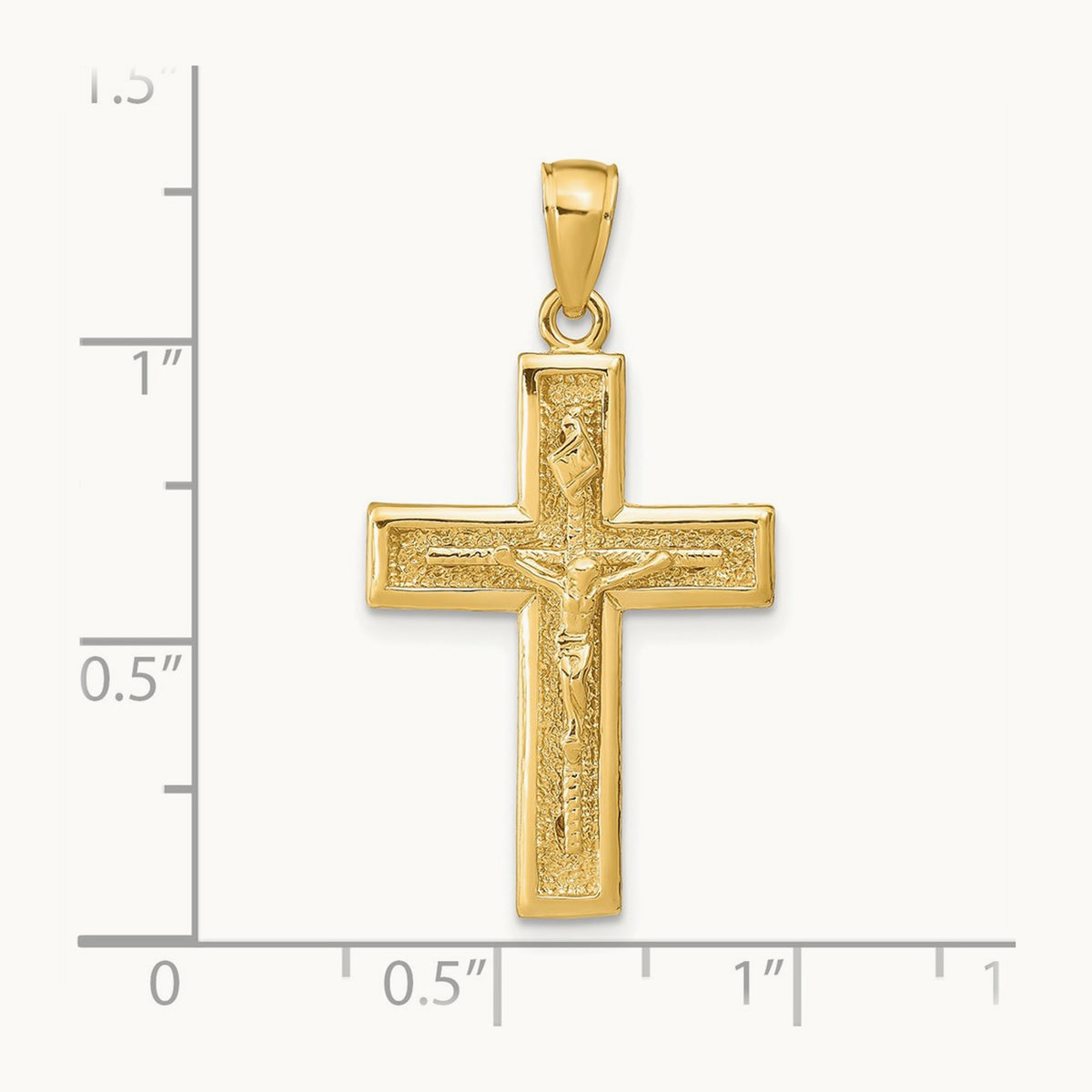 Polished Crucifix Pendant, 14K