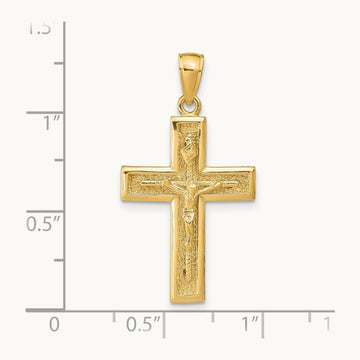 Polished Crucifix Pendant, 14K