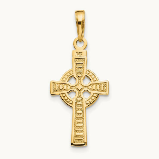 Reversible GOD IS LOVE Celtic Cross Pendant, 14K