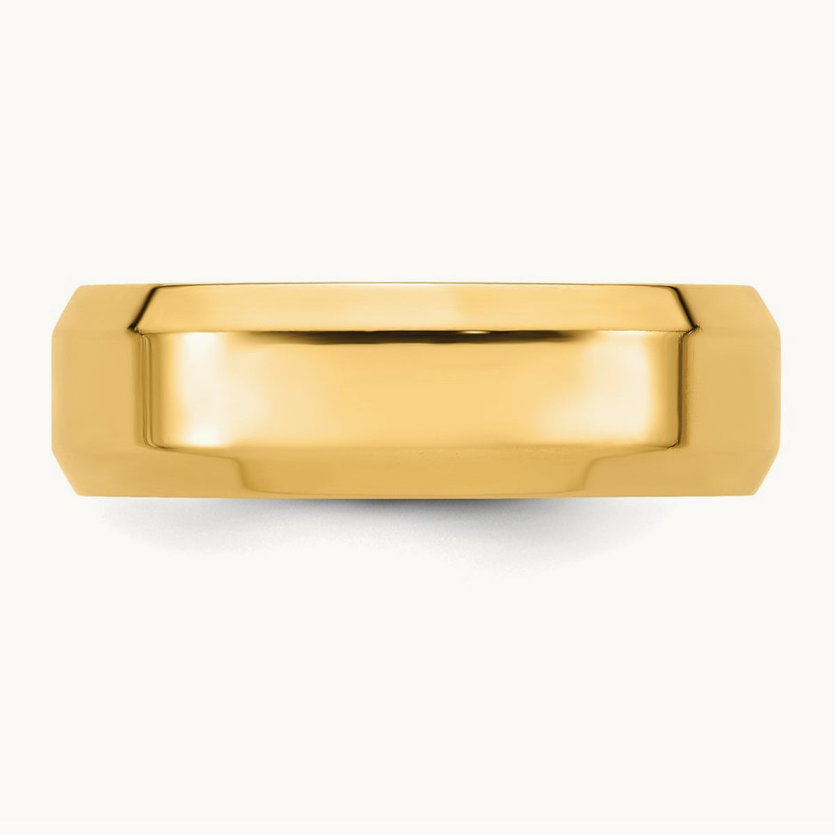 Bevel Edge Comfort Fit Band — 14K Yellow Gold, 7mm