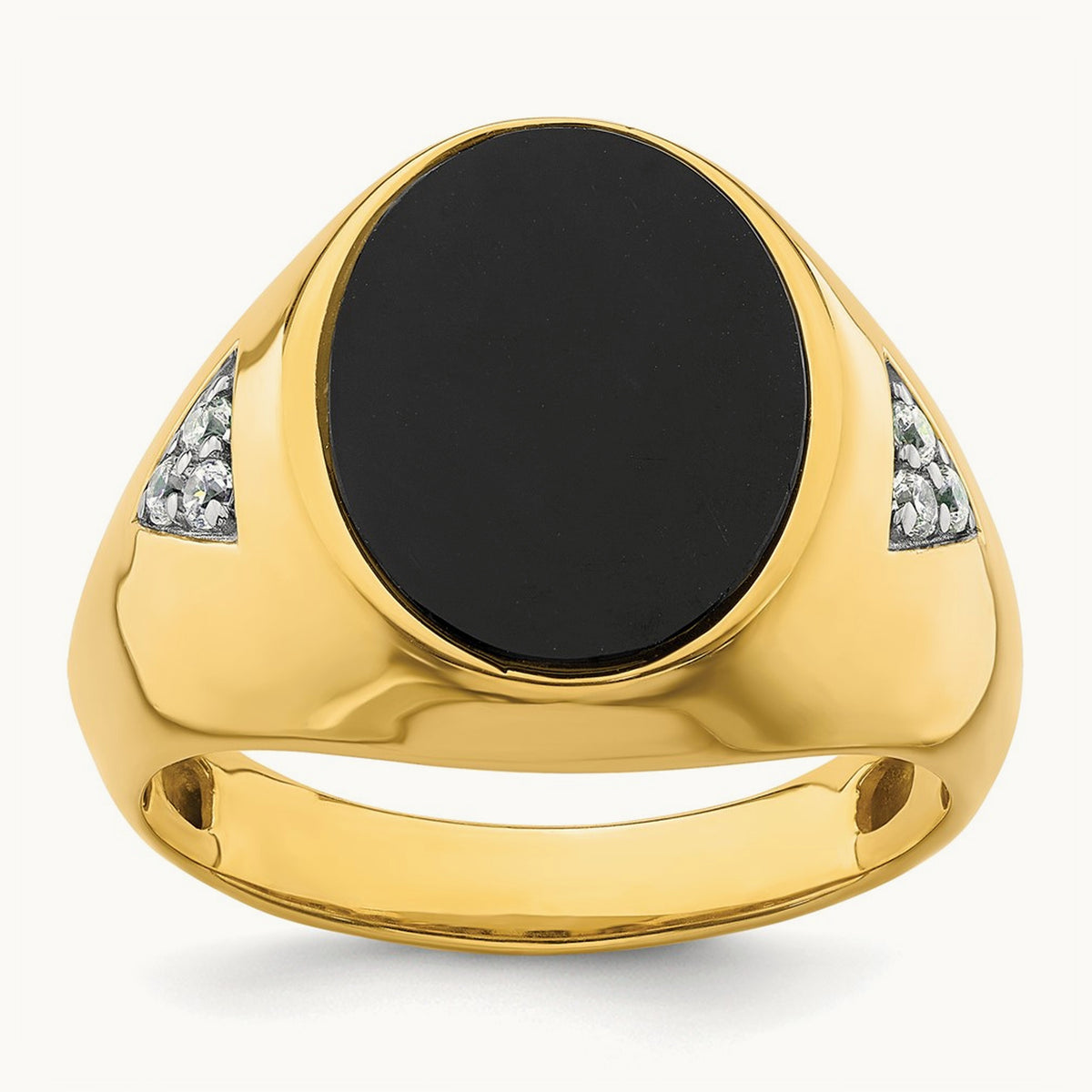 Onyx Men's Ring, 0.15 ct tw Lab-Grown Diamond