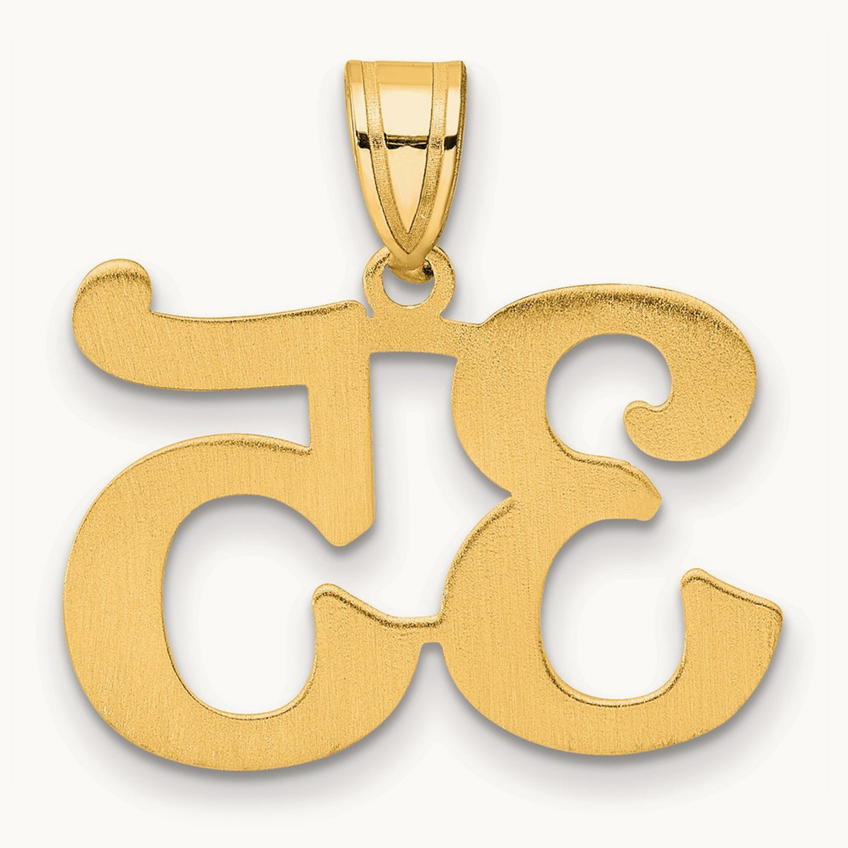Polished Number 35 Pendant, 14K