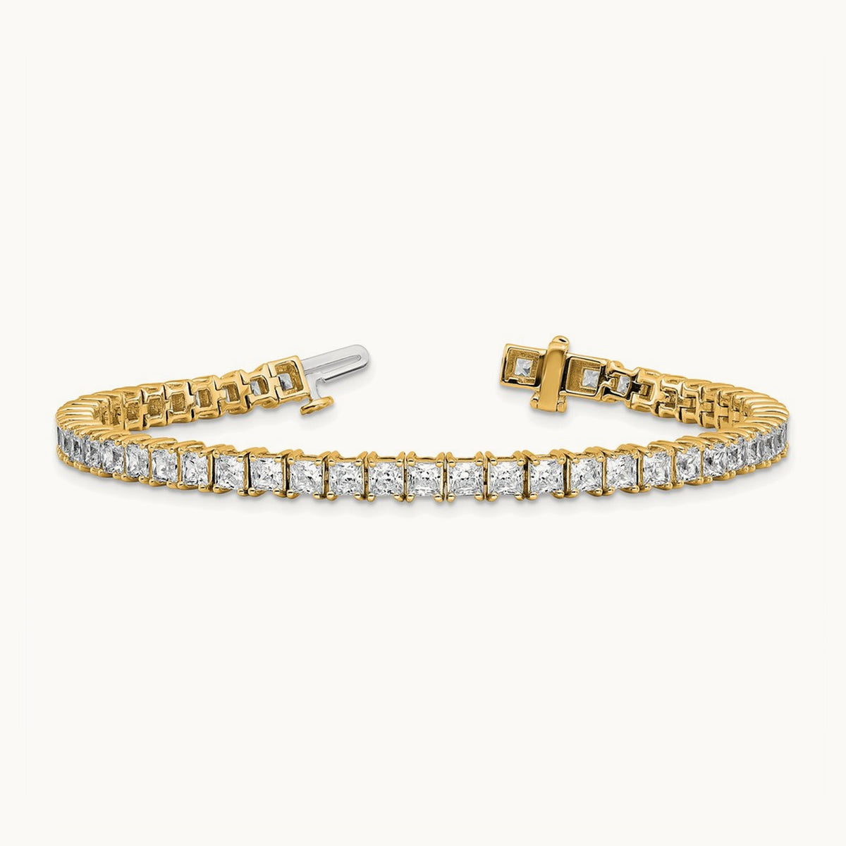 Princess Tennis Bracelet, 10.00 ct tw Lab-Grown Diamond — 14K Yellow Gold