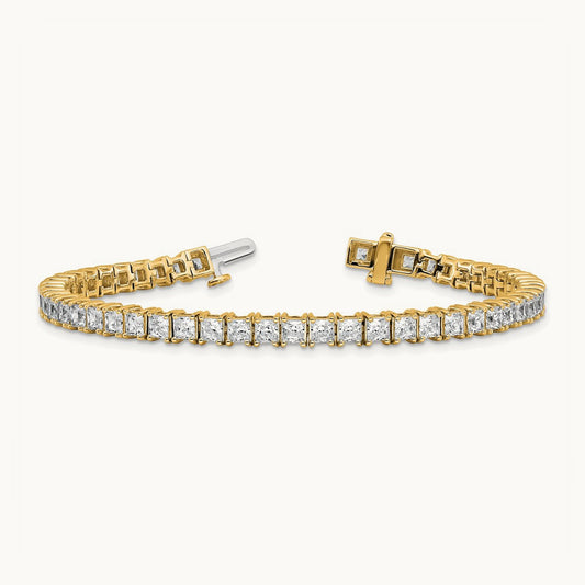 Princess Tennis Bracelet, 10.00 ct tw Lab-Grown Diamond — 14K Yellow Gold