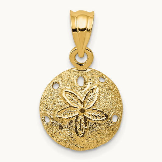 Solid Polished Laser-Cut Sand Dollar Pendant — 20mm