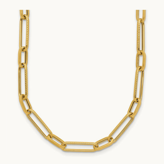 Polished Fancy Oval Link Necklace — photo set