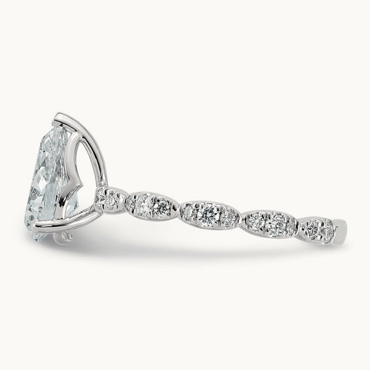 Pear Center Ring, 1 7/8-3 1/2 ct Lab-Grown Diamond