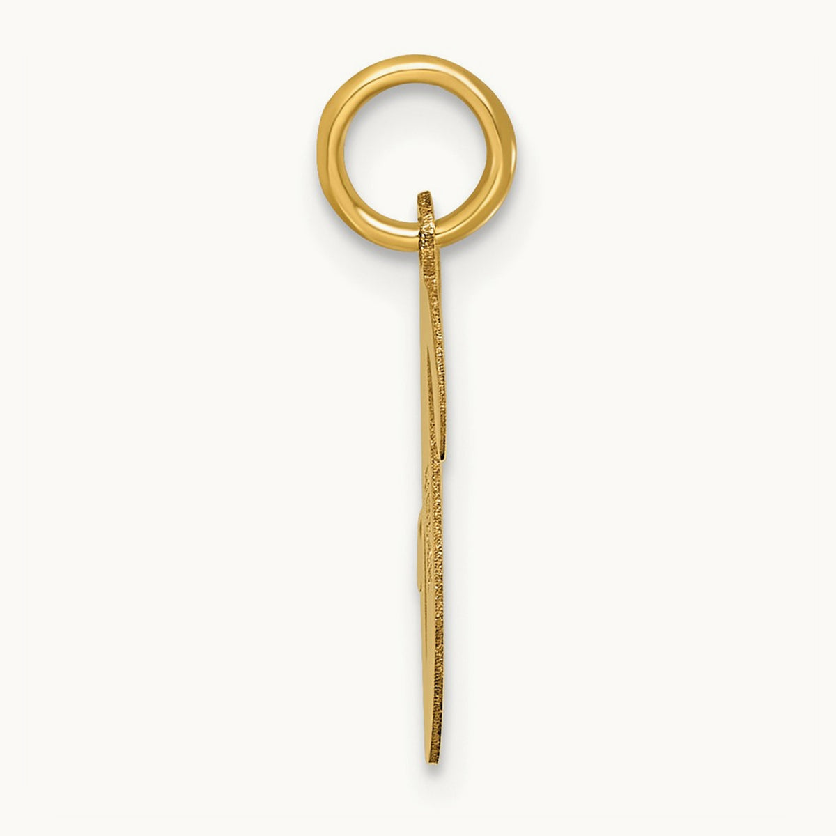 Medium Script Initial Charm — 14K Yellow Gold, V