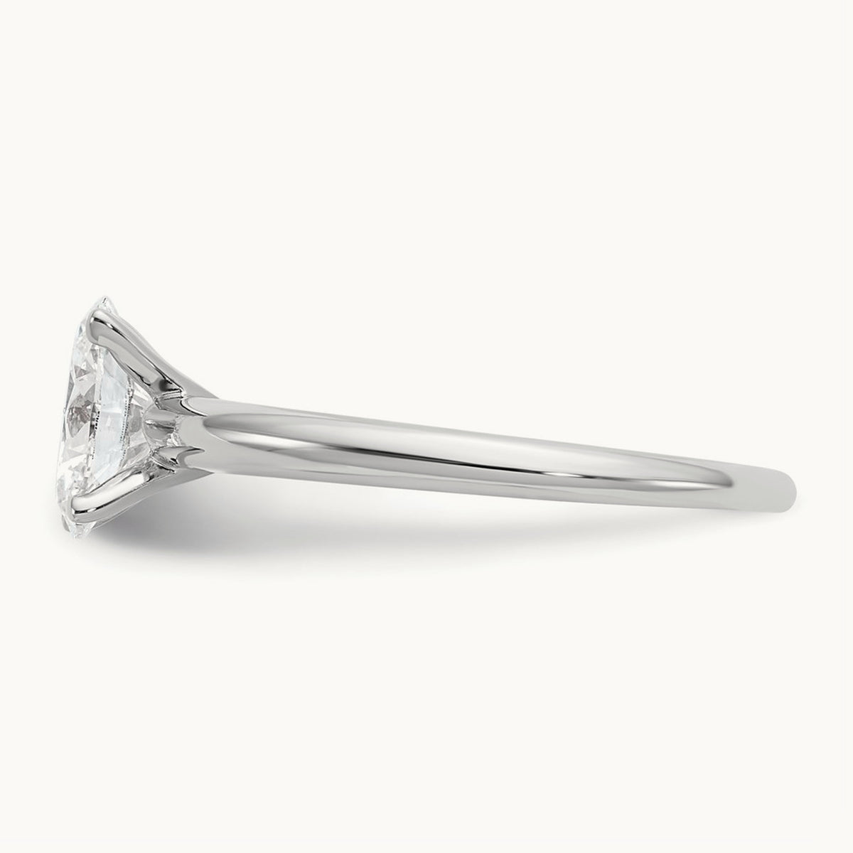 Oval Solitaire Engagement Ring, 0.50-5.00 ct tw Lab-Grown Diamond — 1 ct, 14K White Gold