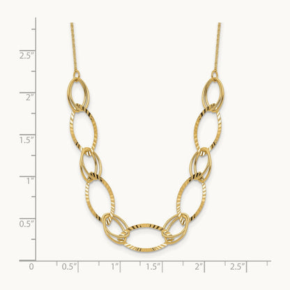 Polished D/C Oval Link Necklace, 14K