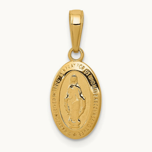 Miraculous Medal Charm — 14K Yellow Gold, 21mm