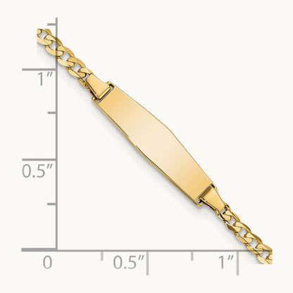 Soft Diamond Shape Curb Link ID Bracelet — 7mm