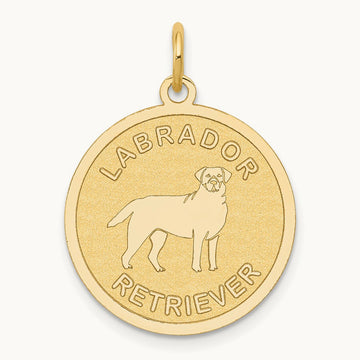 Labrador Retriever Disc Charm, 14K