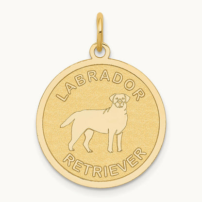 Labrador Retriever Disc Charm, 14K