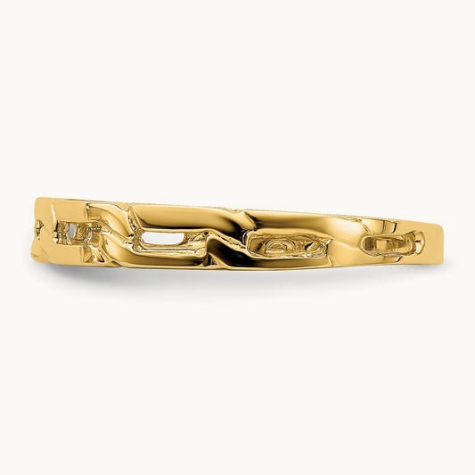 Five Chain Link Band Ring, 14K