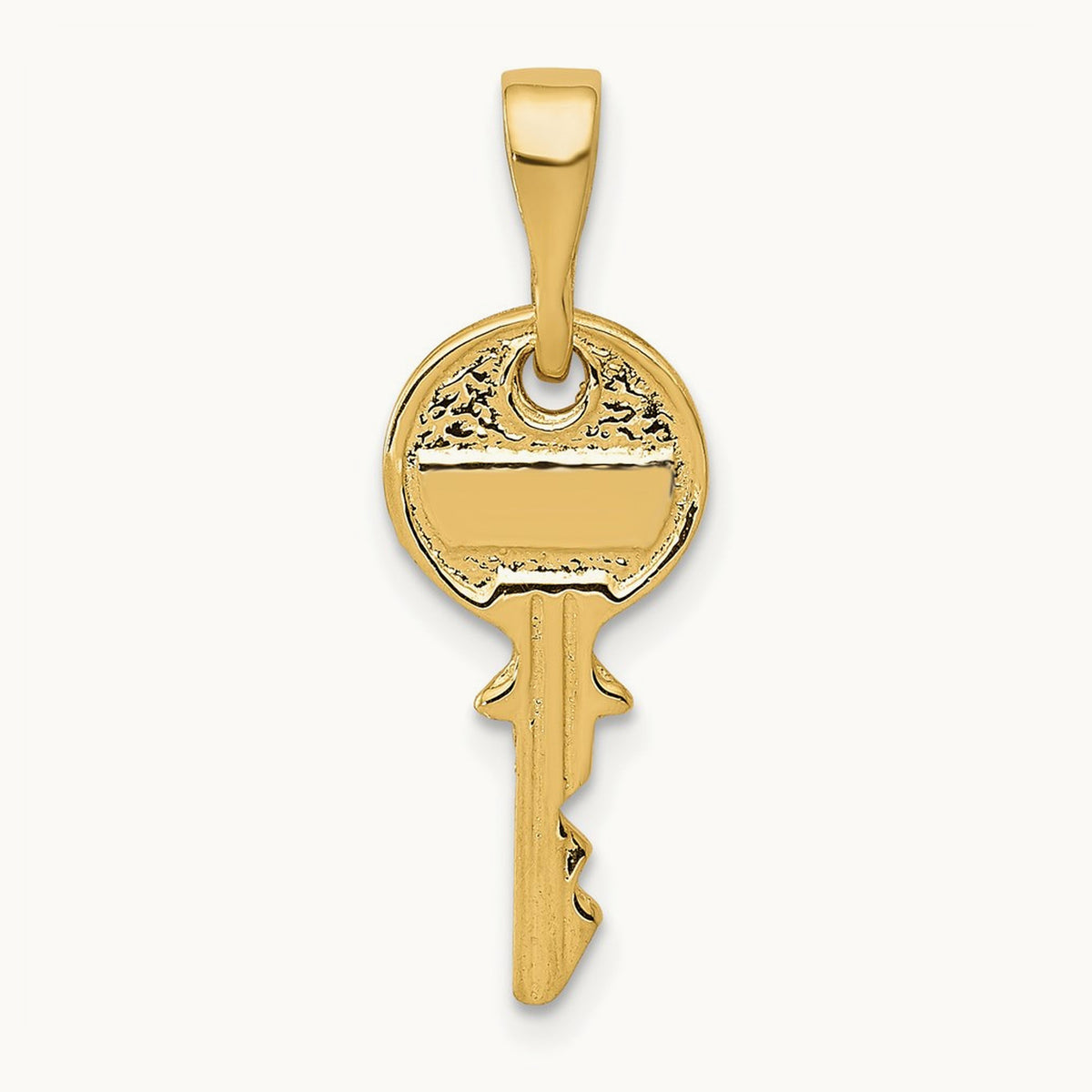 Polished Key Charm, 14K