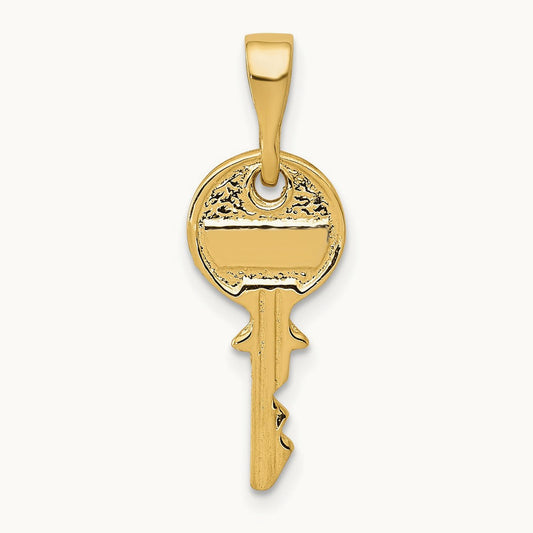 Polished Key Charm, 14K