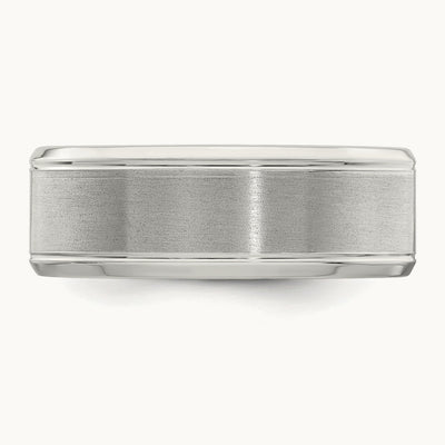 Rhodium-plated Brushed Fancy Band — photo set
