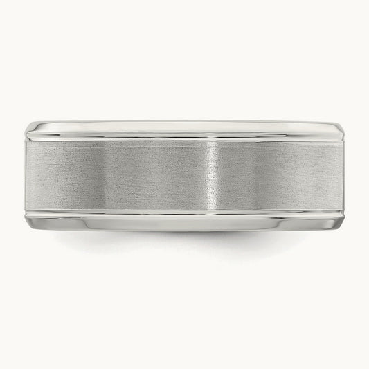 Rhodium-plated Brushed Fancy Band — photo set
