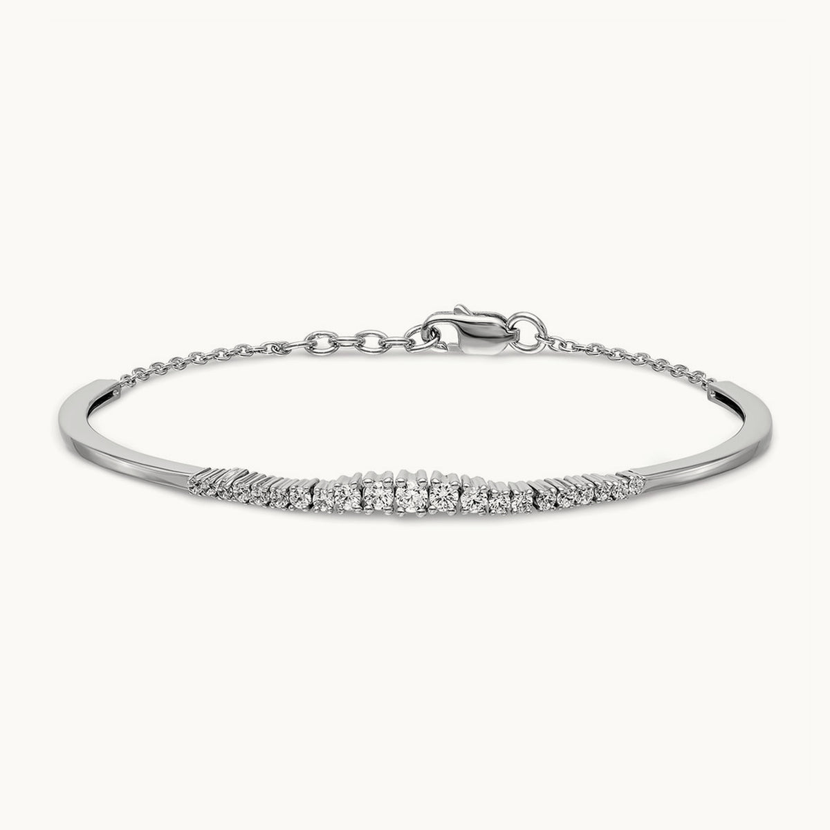 Graduated Bangle, 0.75 ct tw Lab-Grown Diamond — 14K White Gold