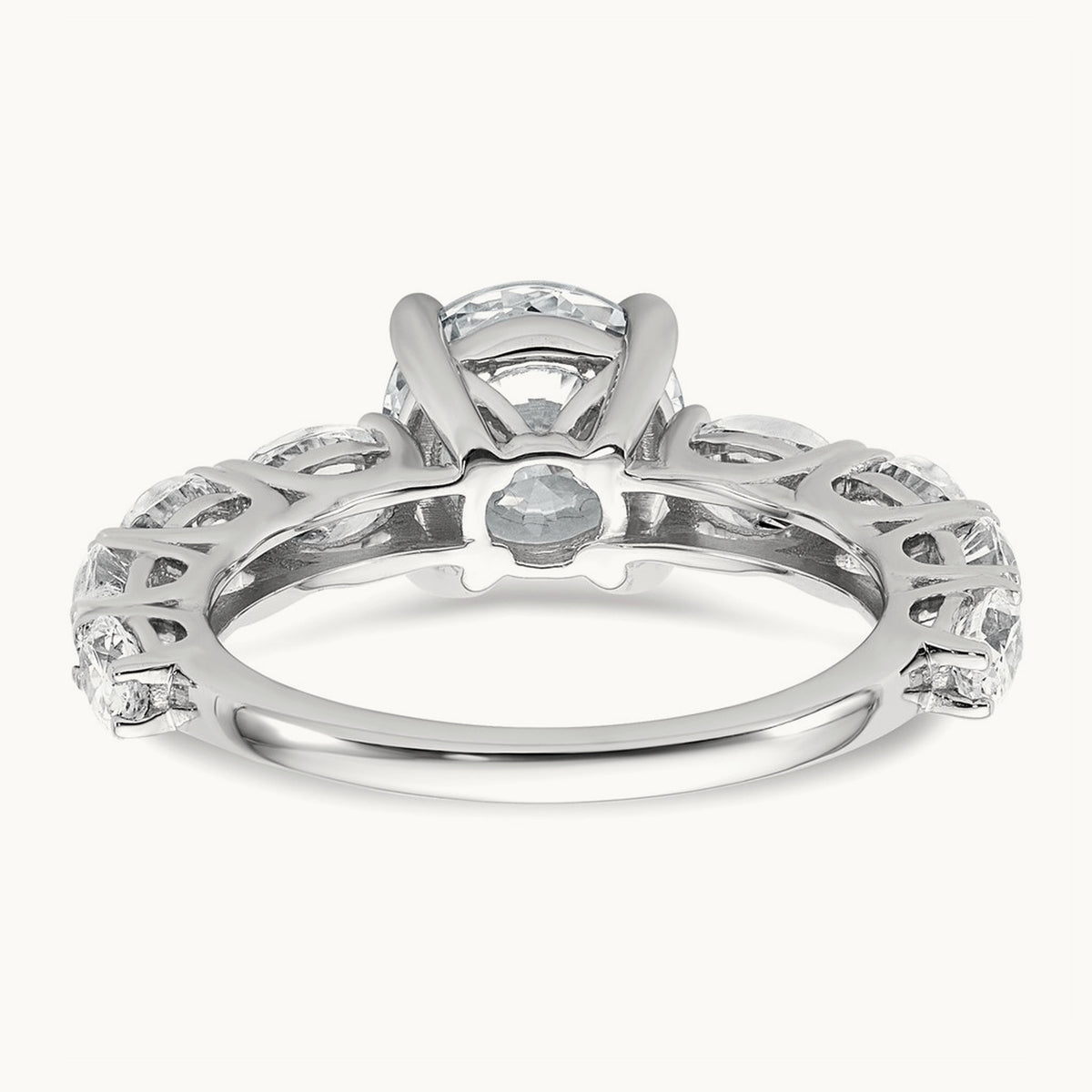 3 3/4 Round Engagement Ring, 3.75 ct tw Lab-Grown Diamond — 14K White Gold