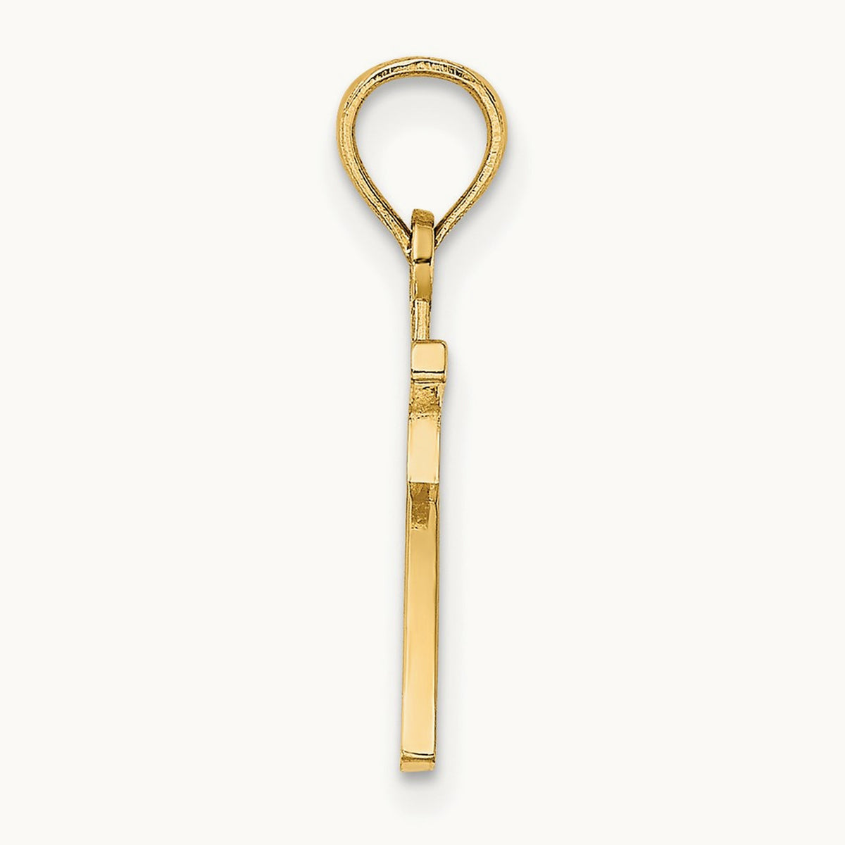 Polished Number 7 Pendant — 14K Yellow Gold, 18.93mm
