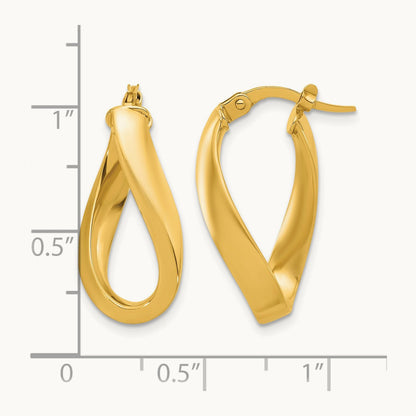 Polished Twisted Oval Hoop Earrings — photo set