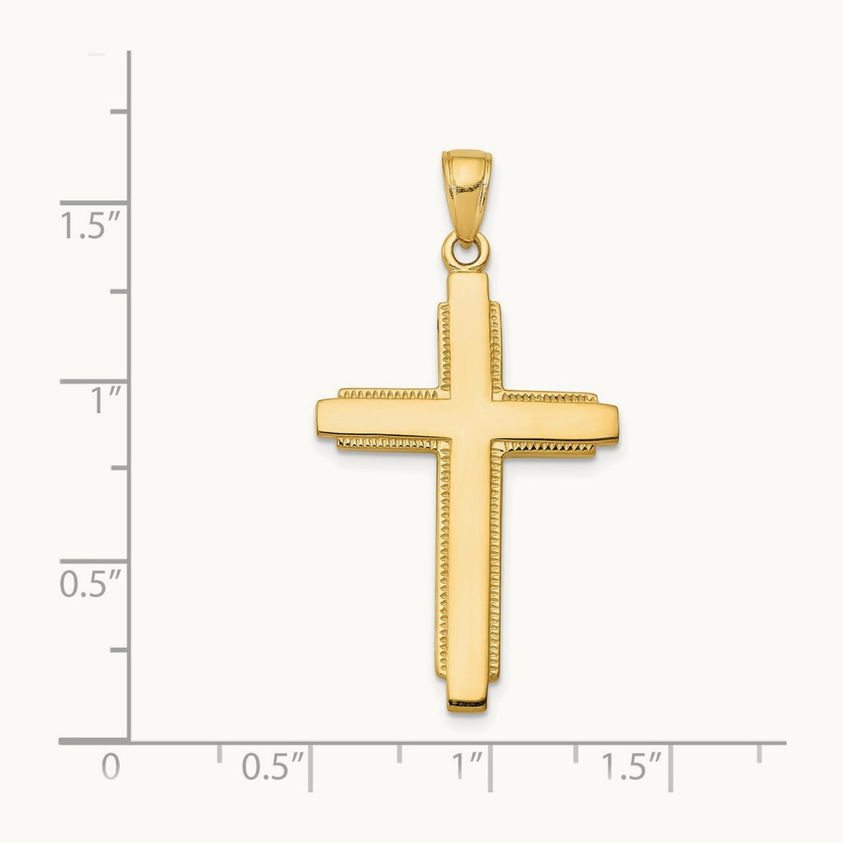 Solid Cross Pendant — 14K Yellow Gold
