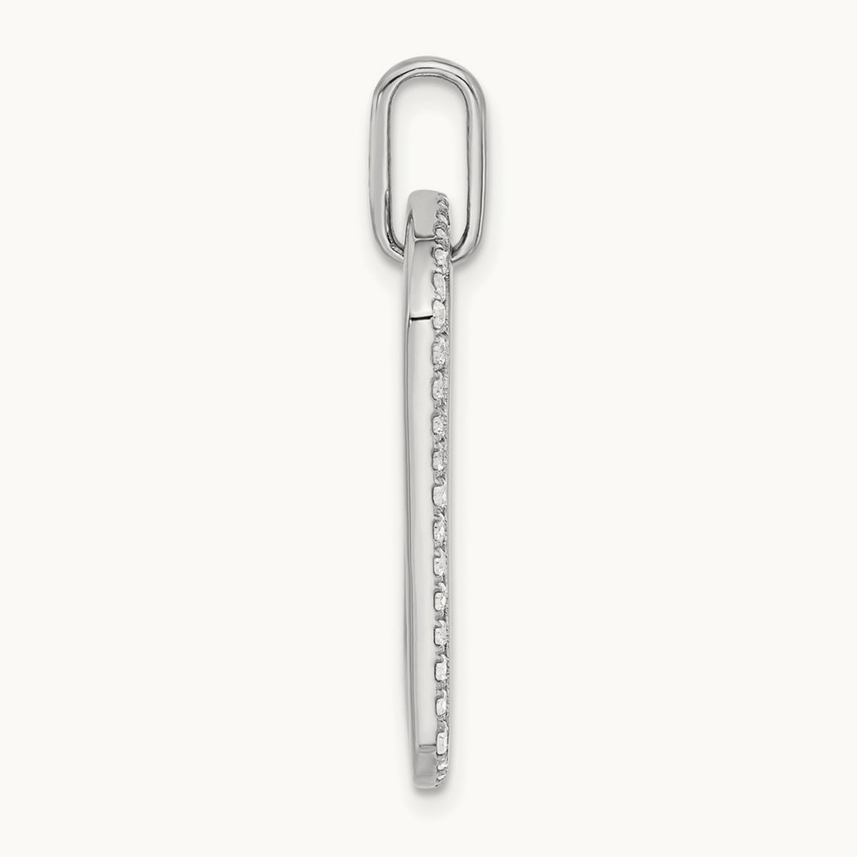 Personalized Diamond Dog Tag Charm — 14K White Gold