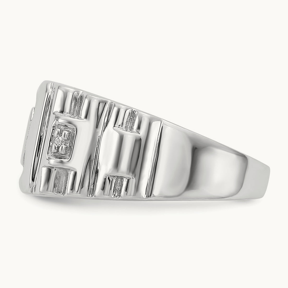 AA Diamond men's ring, 14K White Gold