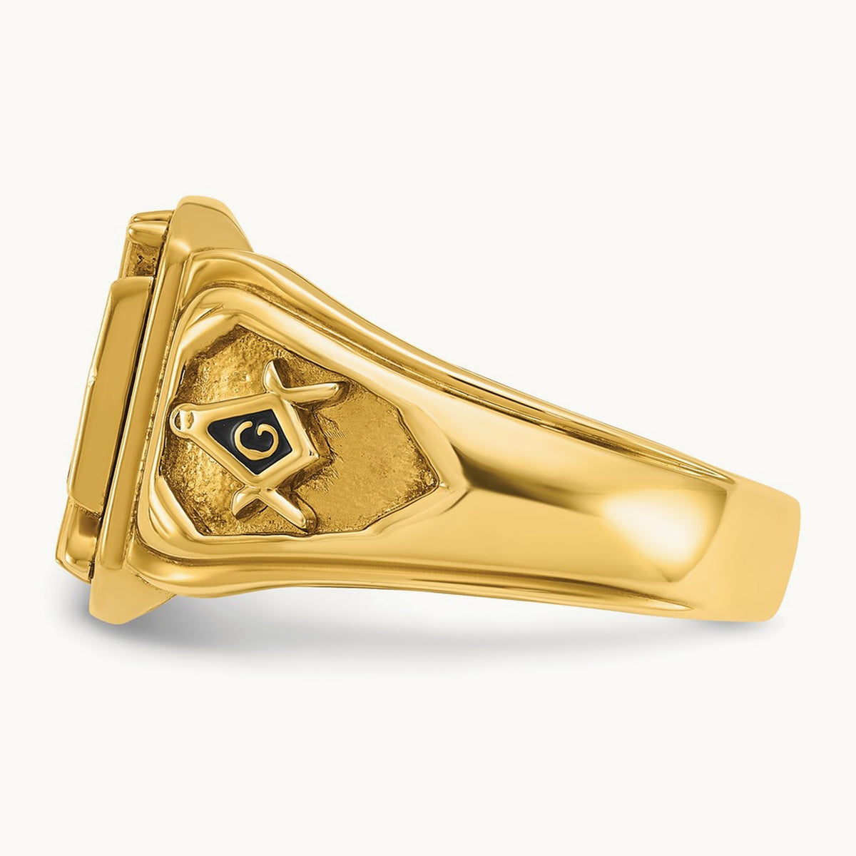 IBGoodman Men's Textured w/ Enamel Knights Templar Masonic Ring, 14K