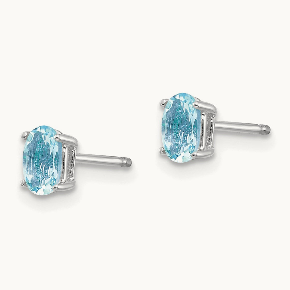 Aquamarine Earrings, 14K White Gold