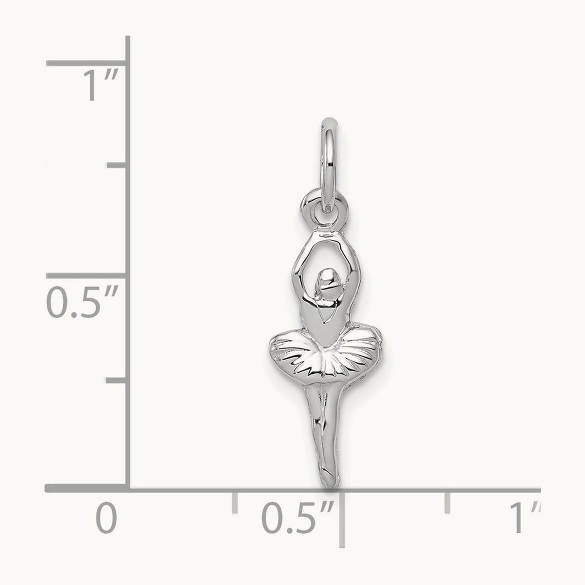 Ballerina Charm, 14K White Gold