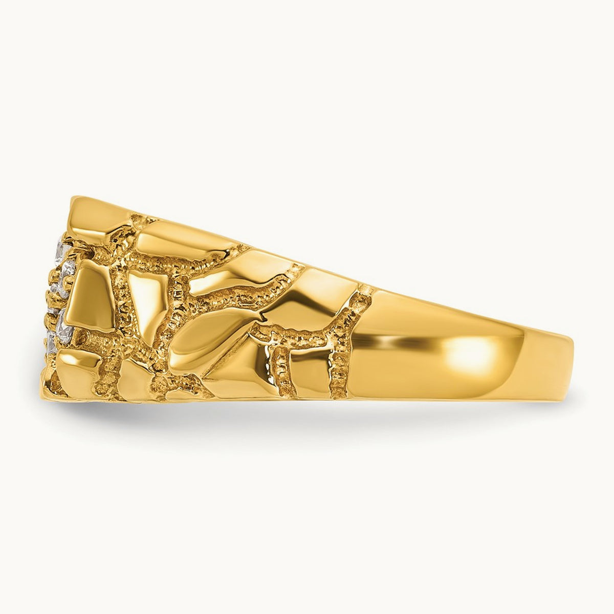 IBGoodman Men's Cluster Diamond Nugget Complete Ring, 14K