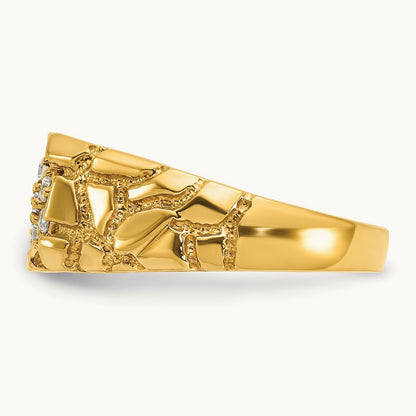 IBGoodman Men's Cluster Diamond Nugget Complete Ring, 14K