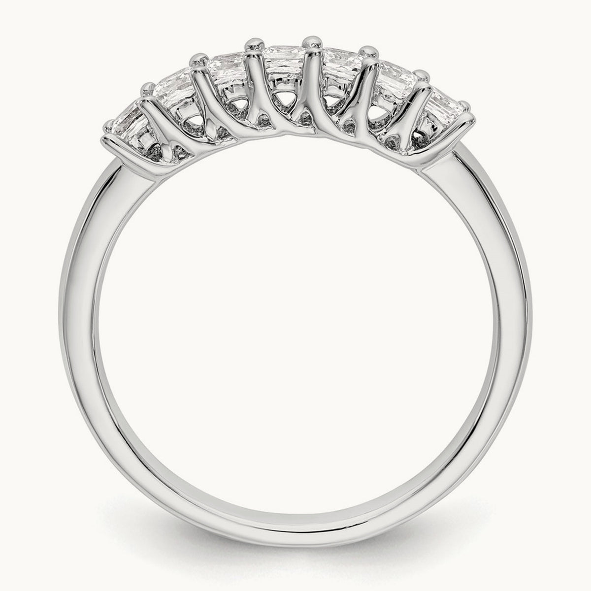 7-Stone Diamond Band, 14K White Gold