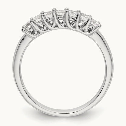 7-Stone Diamond Band, 14K White Gold