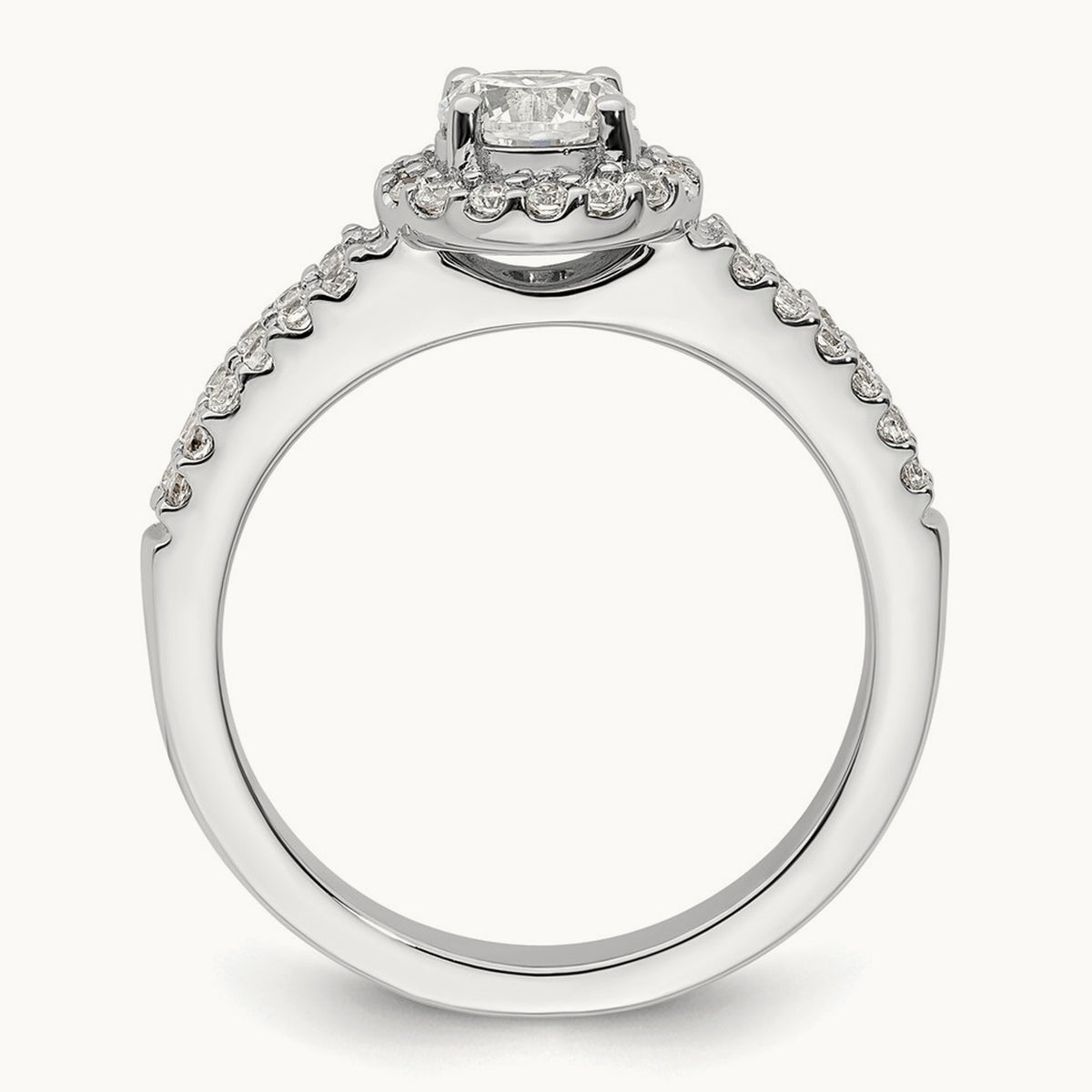 Round Semi-Mount Halo Engagement Ring — 3/8 ct, 7