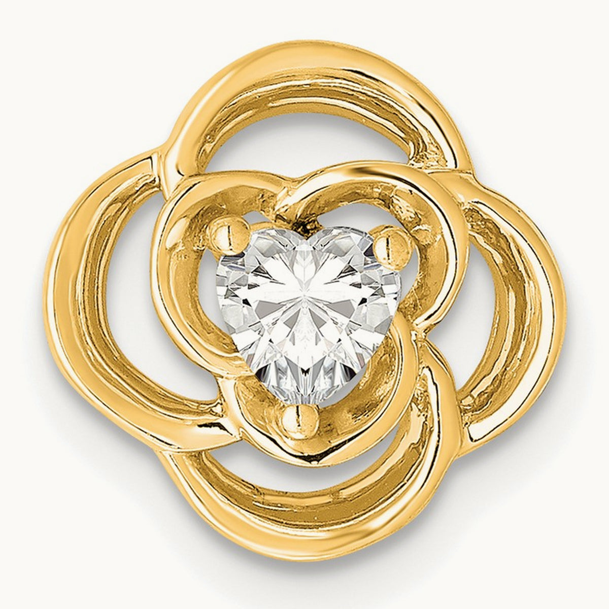 Flower Chain Slide, 0.25 ct tw Lab-Grown Diamond — 14K Yellow Gold