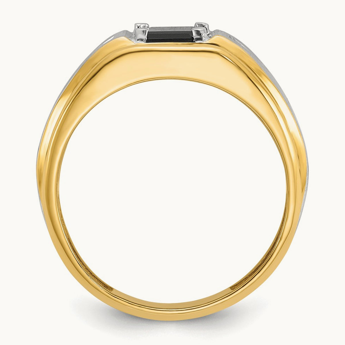 Men's Satin Onyx and Diamond Complete Ring — IBGoodman — photo set