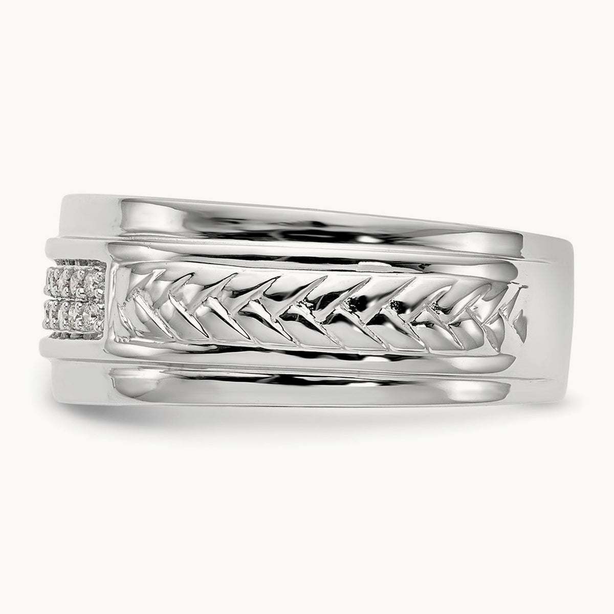 Trio Men's Wedding Band, 0.10 ct tw